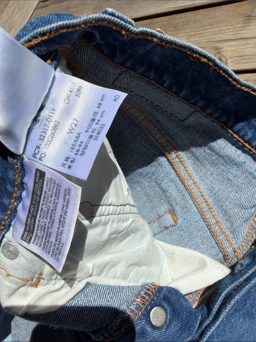 Levi's Trio of Cutoff Denim Shorts in Black, Light Blue & Mid Blue - Picture 5 of 5